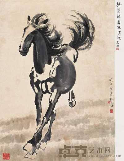 徐悲鸿 奔马 立轴 95×68cm